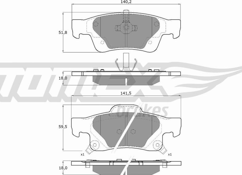 TOMEX brakes TX 16-91 - Гальмівні колодки, дискові гальма autozip.com.ua