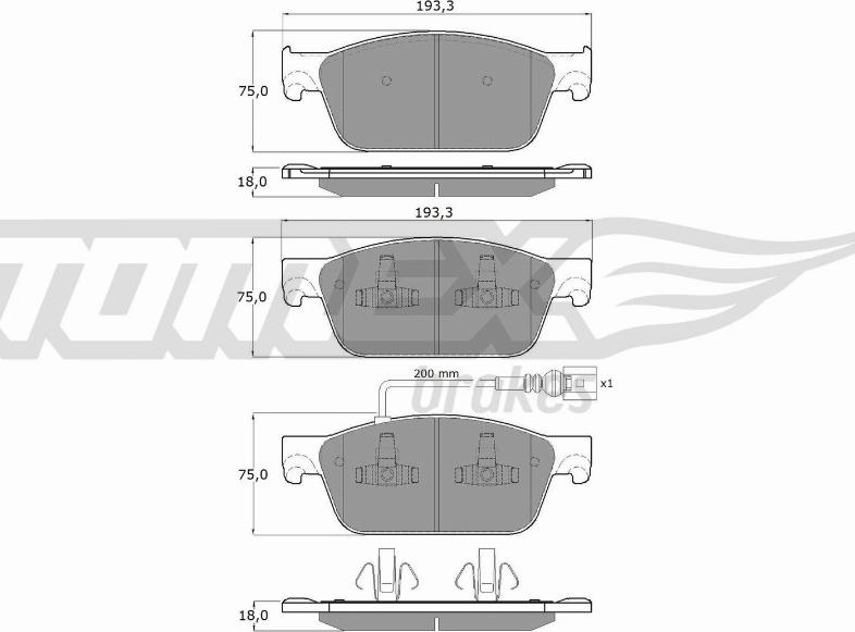 TOMEX brakes TX 16-46 - Гальмівні колодки, дискові гальма autozip.com.ua