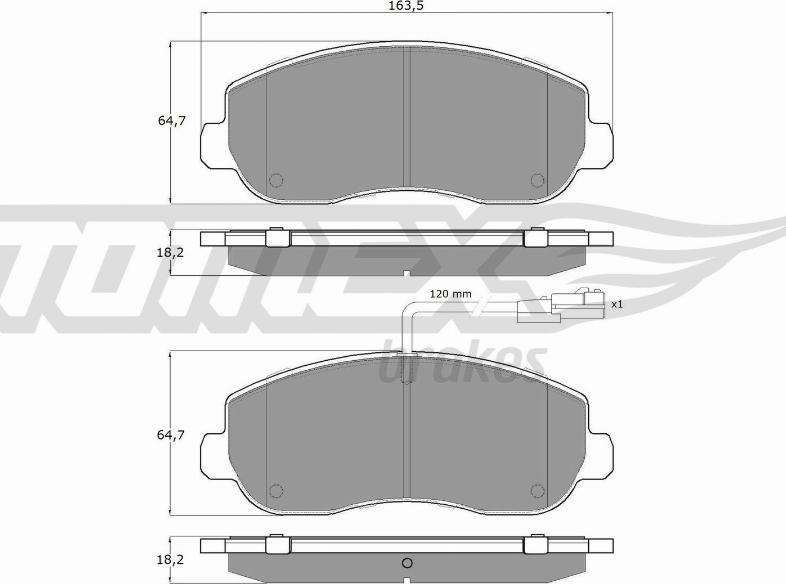 TOMEX brakes TX 16-40 - Гальмівні колодки, дискові гальма autozip.com.ua