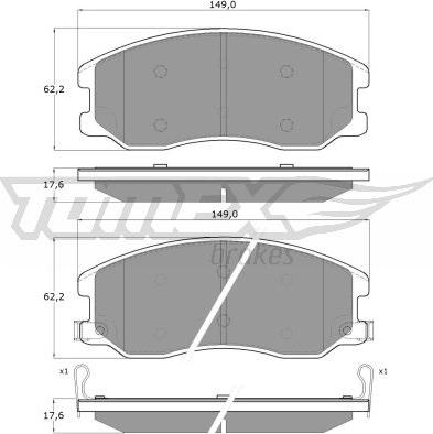 TOMEX brakes TX 16-42 - Гальмівні колодки, дискові гальма autozip.com.ua