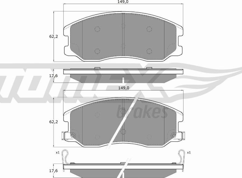 TOMEX brakes TX 16-42 - Гальмівні колодки, дискові гальма autozip.com.ua