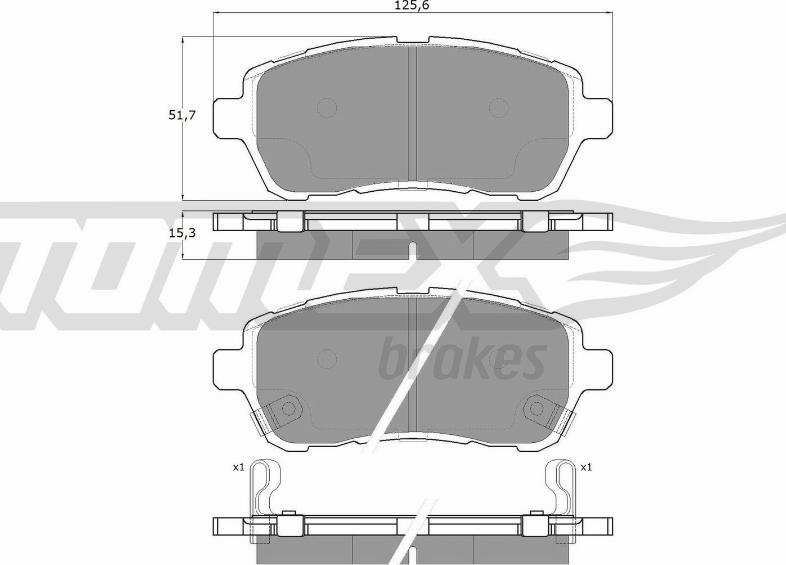 TOMEX brakes TX 16-47 - Гальмівні колодки, дискові гальма autozip.com.ua