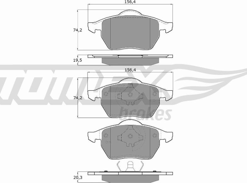 TOMEX brakes TX 16-54 - Гальмівні колодки, дискові гальма autozip.com.ua