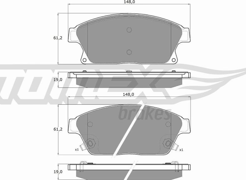 TOMEX brakes TX 16-51 - Гальмівні колодки, дискові гальма autozip.com.ua