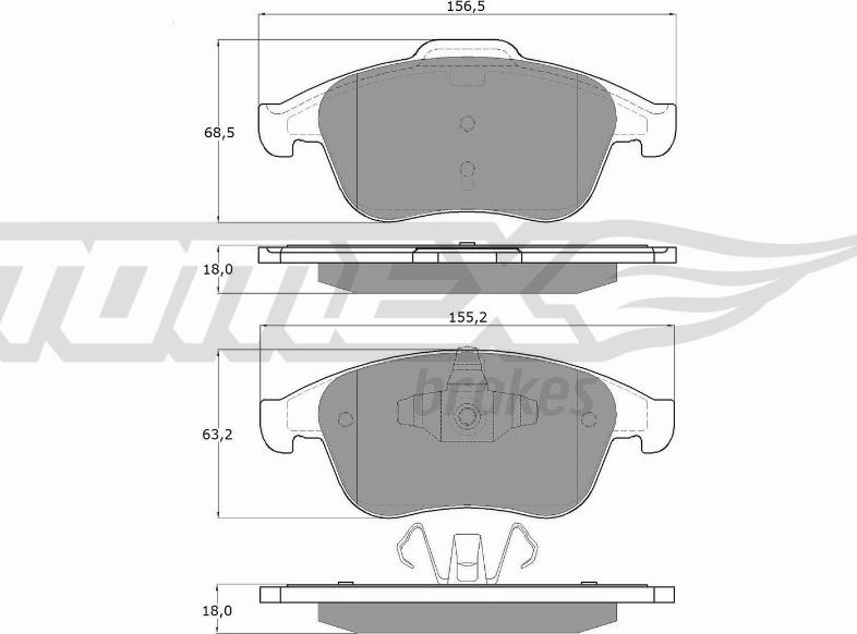 TOMEX brakes TX 16-65 - Гальмівні колодки, дискові гальма autozip.com.ua