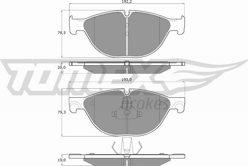 TOMEX brakes TX 16-66 - Гальмівні колодки, дискові гальма autozip.com.ua