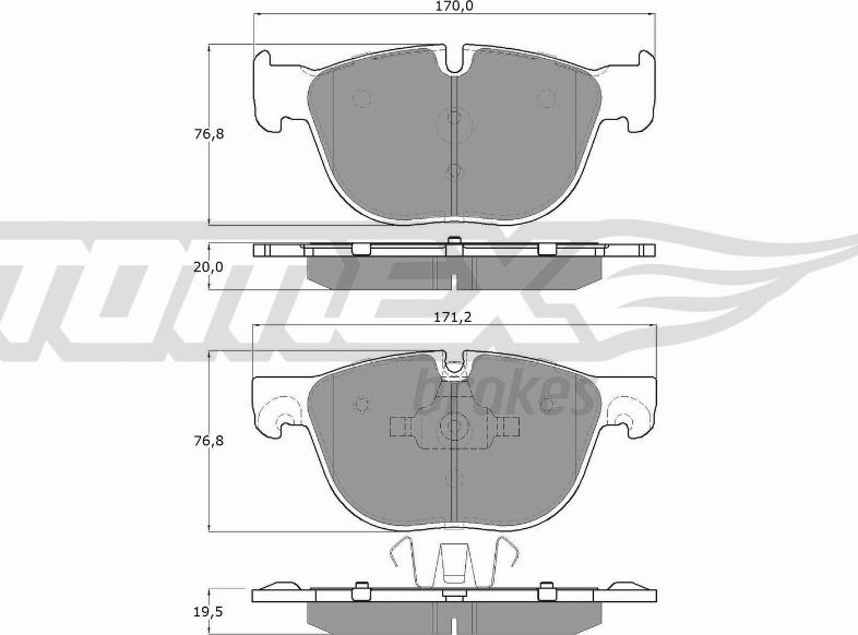 TOMEX brakes TX 16-68 - Гальмівні колодки, дискові гальма autozip.com.ua