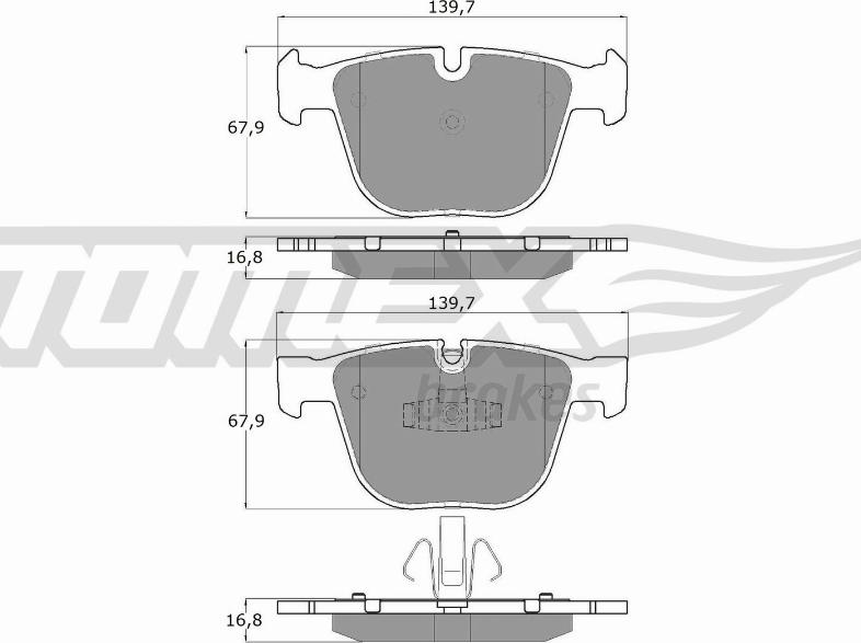 TOMEX brakes TX 16-67 - Гальмівні колодки, дискові гальма autozip.com.ua