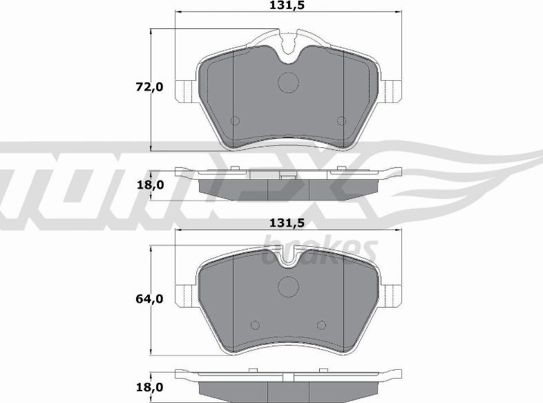 TOMEX brakes TX 16-04 - Гальмівні колодки, дискові гальма autozip.com.ua