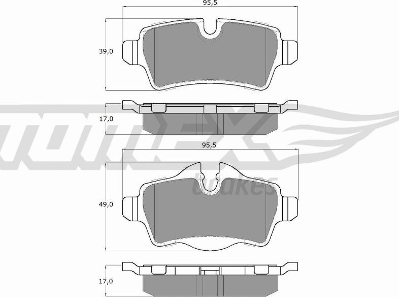 TOMEX brakes TX 16-05 - Гальмівні колодки, дискові гальма autozip.com.ua