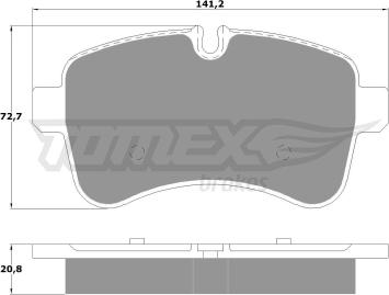 TOMEX brakes TX 16-00 - Гальмівні колодки, дискові гальма autozip.com.ua
