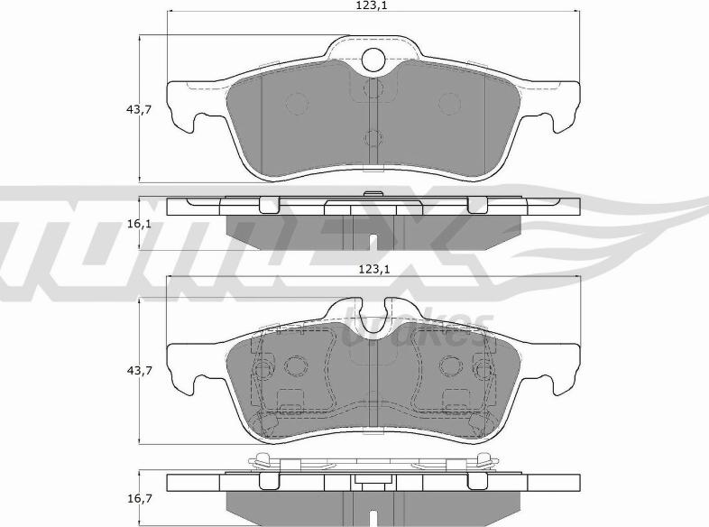 TOMEX brakes TX 16-03 - Гальмівні колодки, дискові гальма autozip.com.ua