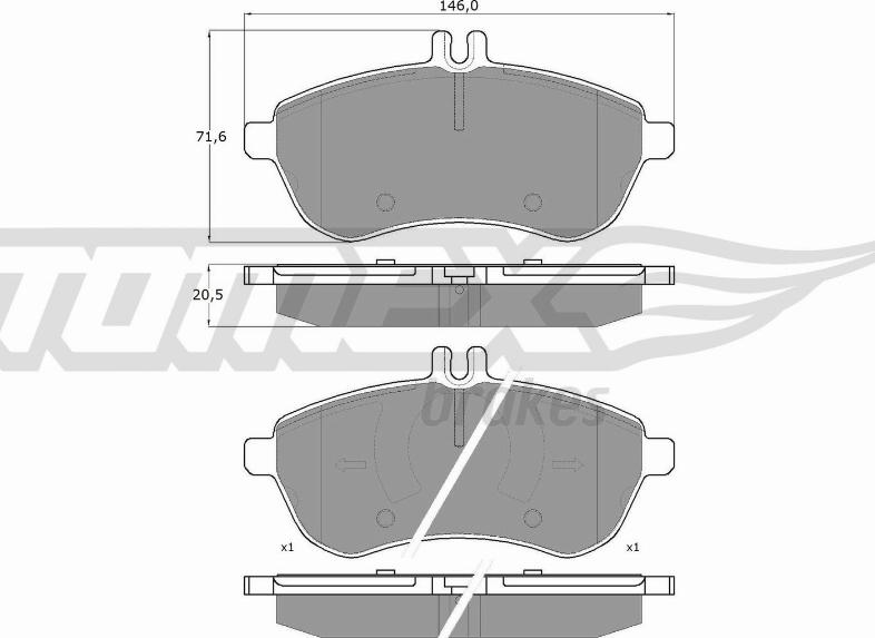 TOMEX brakes TX 16-02 - Гальмівні колодки, дискові гальма autozip.com.ua