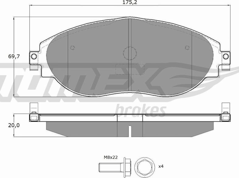 TOMEX brakes TX 16-842 - Гальмівні колодки, дискові гальма autozip.com.ua