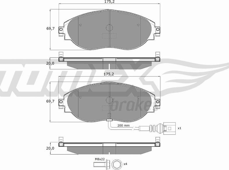 TOMEX brakes TX 16-84 - Гальмівні колодки, дискові гальма autozip.com.ua