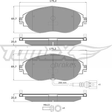 TOMEX brakes TX 16-84 - Гальмівні колодки, дискові гальма autozip.com.ua