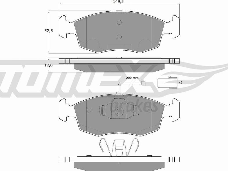 TOMEX brakes TX 16-88 - Гальмівні колодки, дискові гальма autozip.com.ua