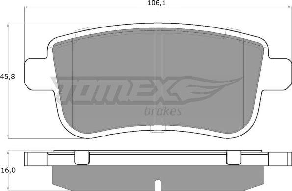 TOMEX brakes TX 16-38 - Гальмівні колодки, дискові гальма autozip.com.ua
