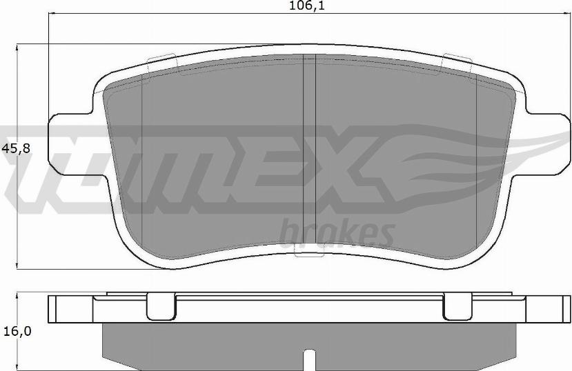 TOMEX brakes TX 16-38 - Гальмівні колодки, дискові гальма autozip.com.ua