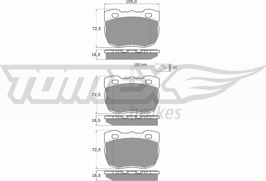 TOMEX brakes TX 16-23 - Гальмівні колодки, дискові гальма autozip.com.ua