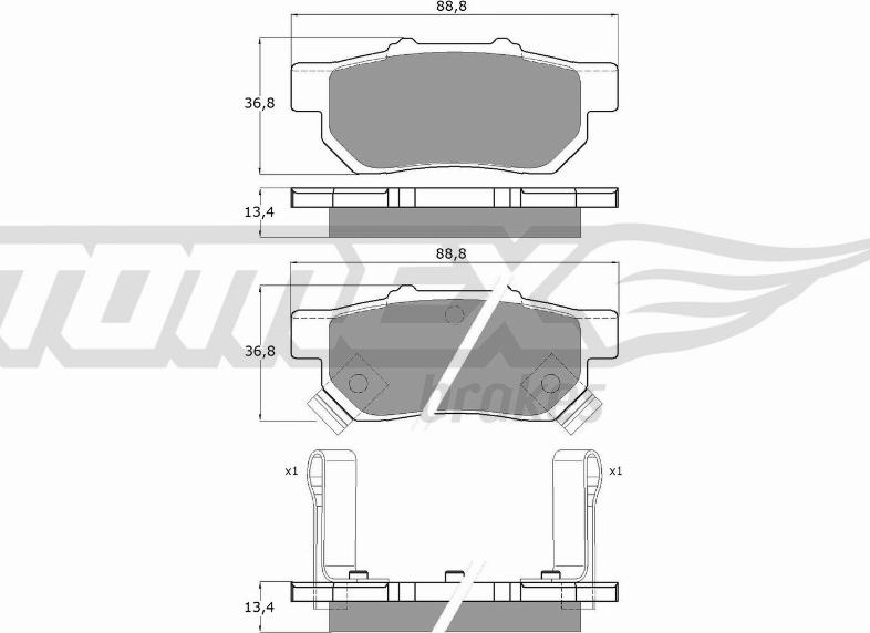 TOMEX brakes TX 10-99 - Гальмівні колодки, дискові гальма autozip.com.ua