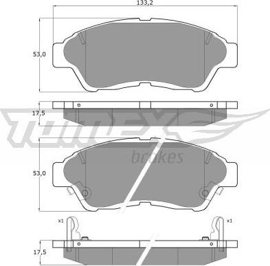 TOMEX brakes TX 10-96 - Гальмівні колодки, дискові гальма autozip.com.ua