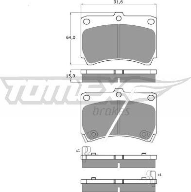 TOMEX brakes TX 10-91 - Гальмівні колодки, дискові гальма autozip.com.ua