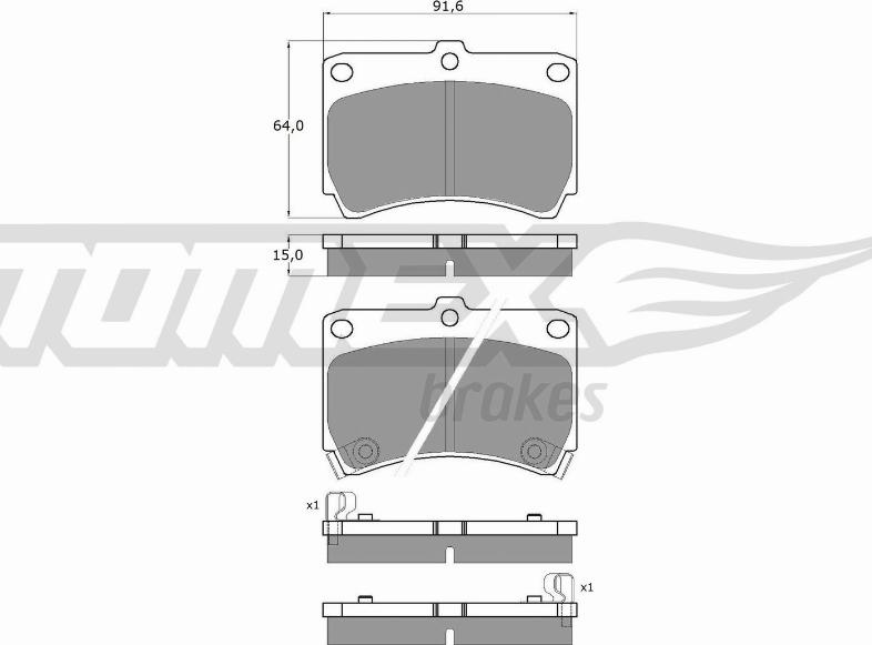 TOMEX brakes TX 10-91 - Гальмівні колодки, дискові гальма autozip.com.ua