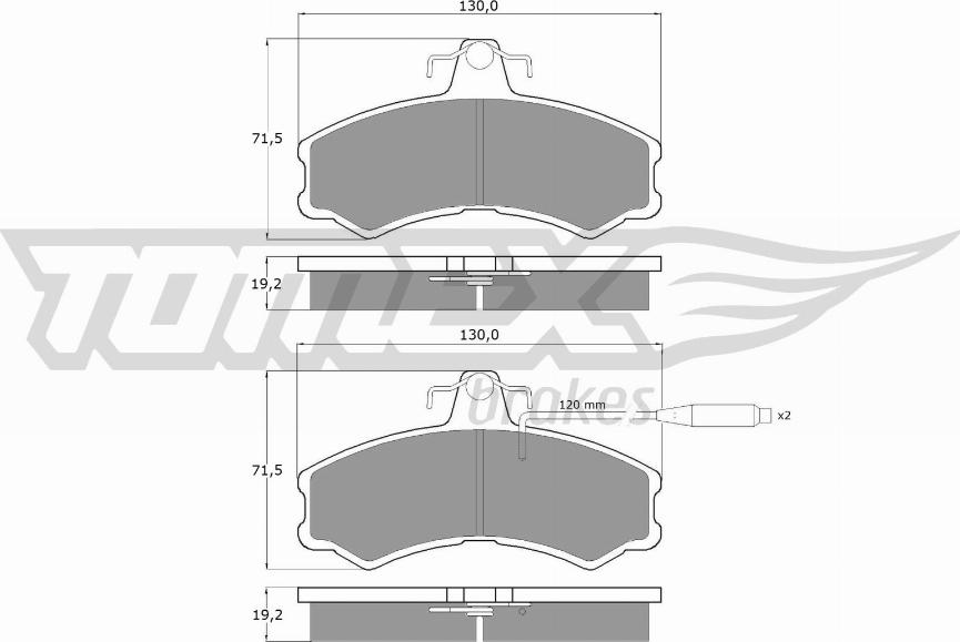 TOMEX brakes TX 10-46 - Гальмівні колодки, дискові гальма autozip.com.ua