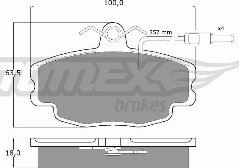 TOMEX brakes TX 10-481 - Гальмівні колодки, дискові гальма autozip.com.ua