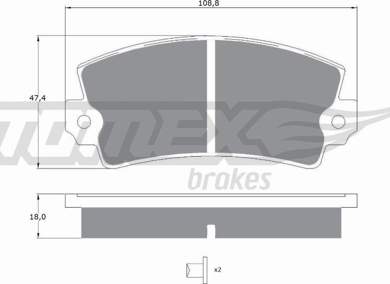 TOMEX brakes TX 10-434 - Гальмівні колодки, дискові гальма autozip.com.ua