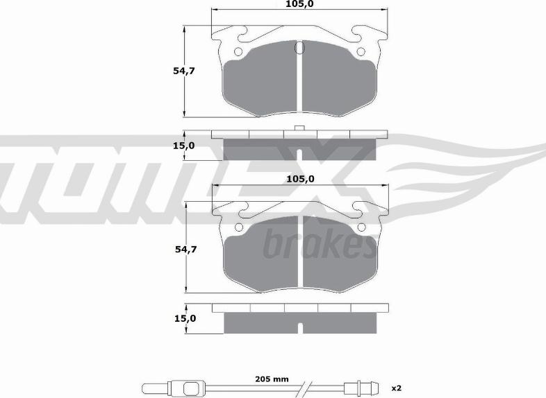 TOMEX brakes TX 10-512 - Гальмівні колодки, дискові гальма autozip.com.ua