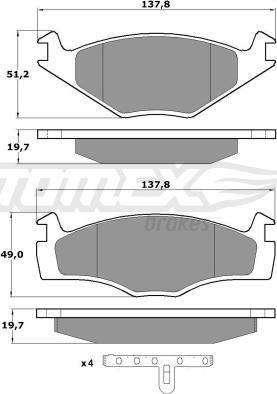 TOMEX brakes TX 10-53 - Гальмівні колодки, дискові гальма autozip.com.ua