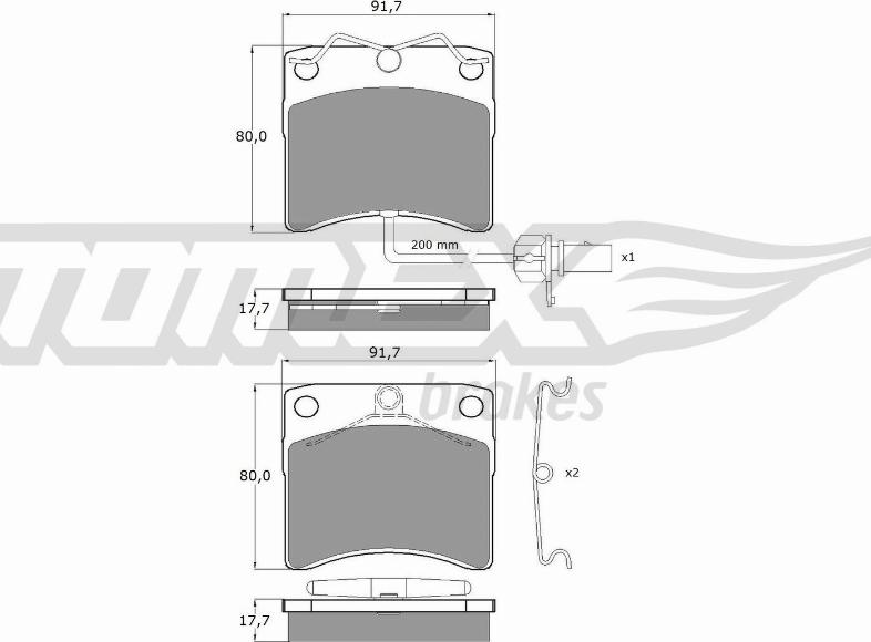 TOMEX brakes TX 10-641 - Гальмівні колодки, дискові гальма autozip.com.ua