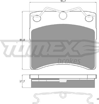 TOMEX brakes TX 10-64 - Гальмівні колодки, дискові гальма autozip.com.ua