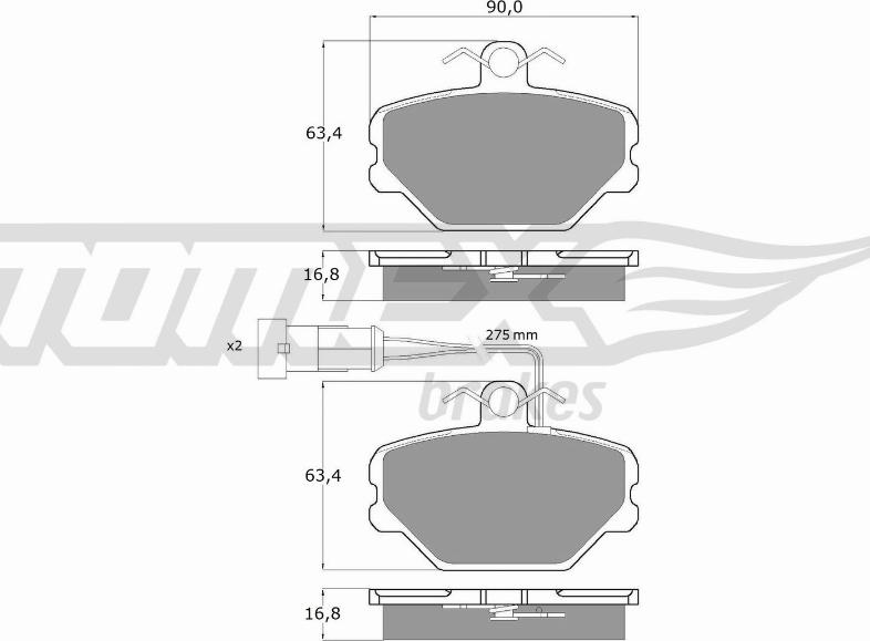 TOMEX brakes TX 10-61 - Гальмівні колодки, дискові гальма autozip.com.ua