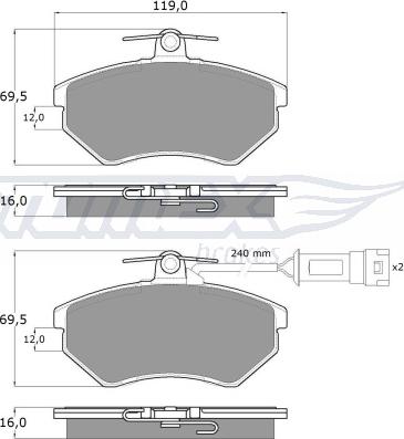 TOMEX brakes TX 10-631 - Гальмівні колодки, дискові гальма autozip.com.ua