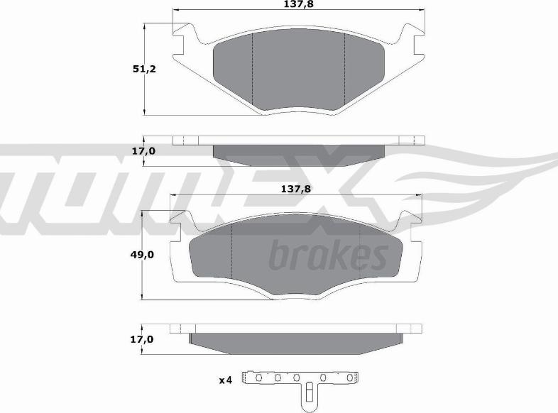 TOMEX brakes TX 10-141 - Гальмівні колодки, дискові гальма autozip.com.ua