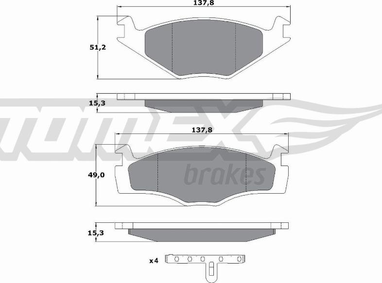 TOMEX brakes TX 10-14 - Гальмівні колодки, дискові гальма autozip.com.ua