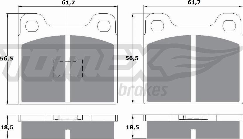 TOMEX brakes TX 10-161 - Гальмівні колодки, дискові гальма autozip.com.ua