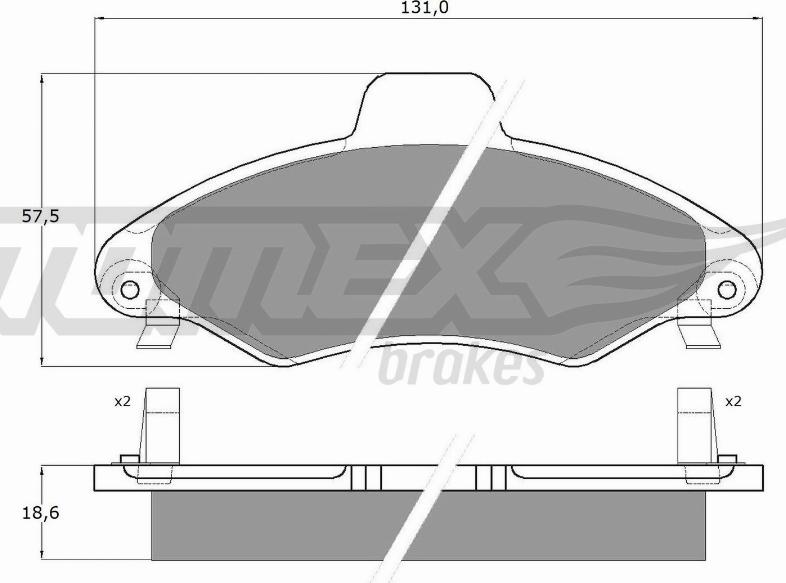 TOMEX brakes TX 10-821 - Гальмівні колодки, дискові гальма autozip.com.ua