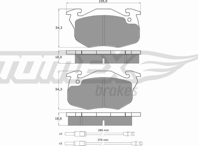 TOMEX brakes TX 10-341 - Гальмівні колодки, дискові гальма autozip.com.ua