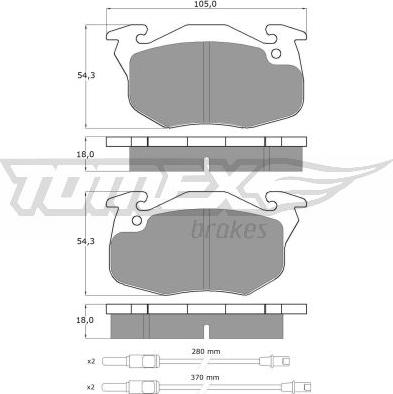 TOMEX brakes TX 10-341 - Гальмівні колодки, дискові гальма autozip.com.ua
