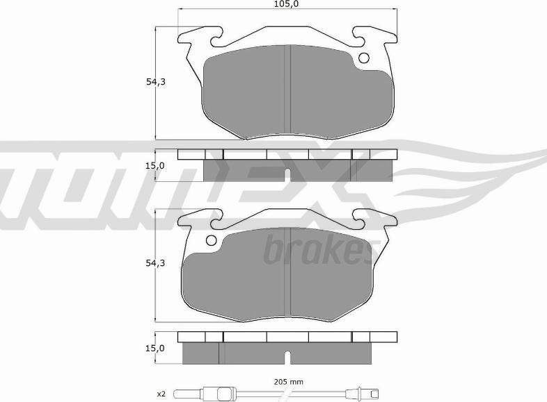 TOMEX brakes TX 10-342 - Гальмівні колодки, дискові гальма autozip.com.ua