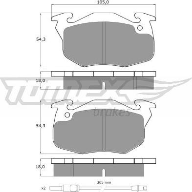 TOMEX brakes TX 10-34 - Гальмівні колодки, дискові гальма autozip.com.ua