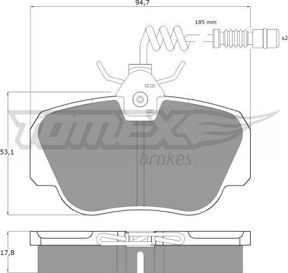 TOMEX brakes TX 10-381 - Гальмівні колодки, дискові гальма autozip.com.ua