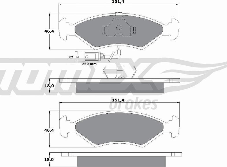 TOMEX brakes TX 10-282 - Гальмівні колодки, дискові гальма autozip.com.ua