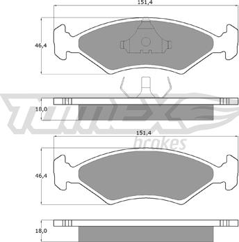 TOMEX brakes TX 10-28 - Гальмівні колодки, дискові гальма autozip.com.ua