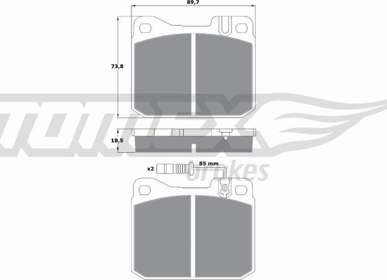 TOMEX brakes TX 10-225 - Гальмівні колодки, дискові гальма autozip.com.ua