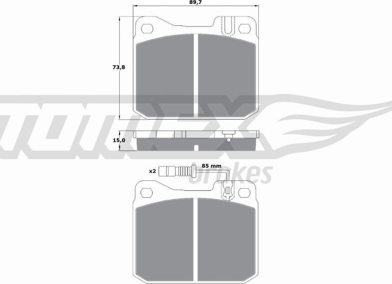 TOMEX brakes TX 10-221 - Гальмівні колодки, дискові гальма autozip.com.ua